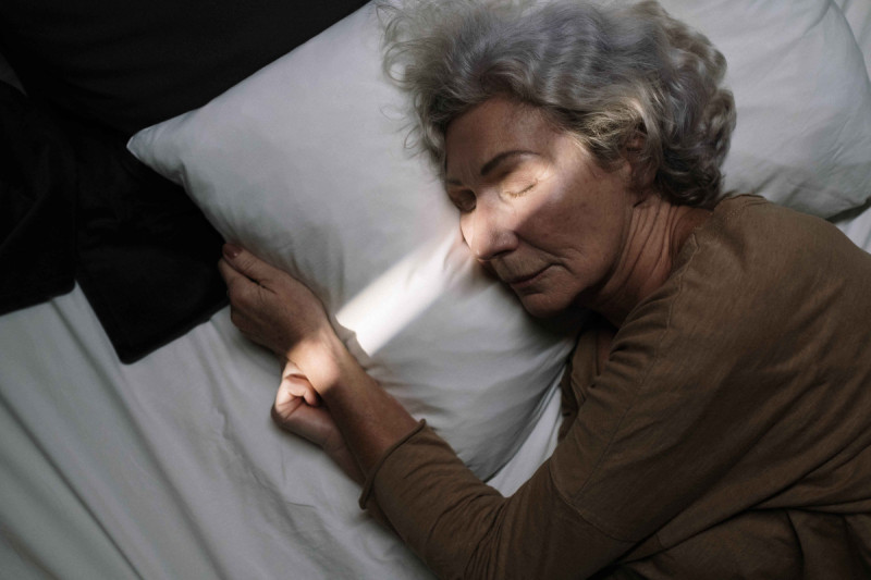 A woman sleeping
