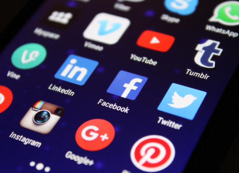 A cell phone screen displaying different social media applications.