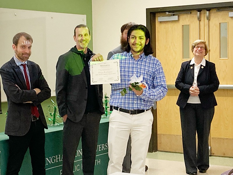 Master of Public Health student Diego Rodriguez received the Public Health Community Service Award during the division's recognition ceremony May 9.