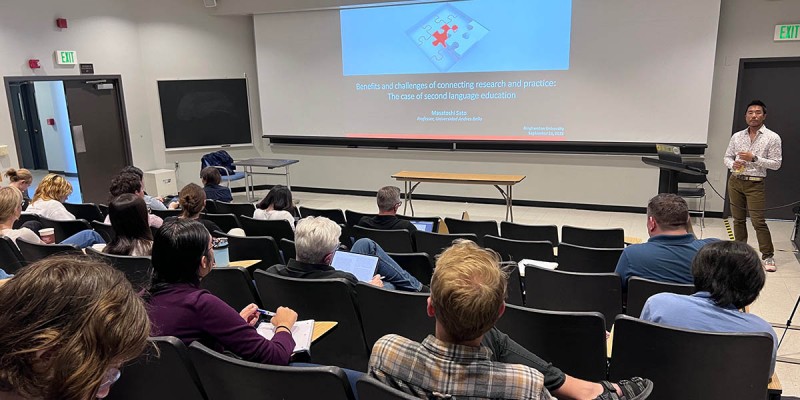 Masatoshi Sato, co-director of TESOLgraphics, recently spoke at Binghamton University about the need for better collaboration between teachers and researchers about second language education.

Sato — a graduate from McGill University with ​​a PhD in educational studies and a master’s in second language education — emphasized the need for a more collaborative mindset in his recent lecture
