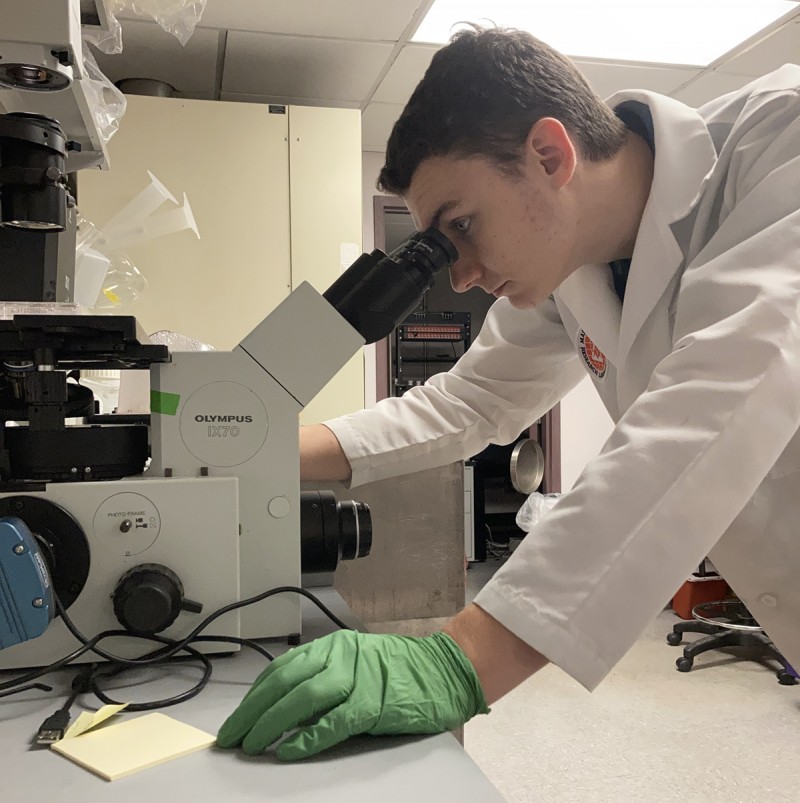 Biomedical engineering major / biology minor Ryan Soron is studying stem cells as part of the Masonic Medical Research Institute’s Summer Fellowship Program in Utica.