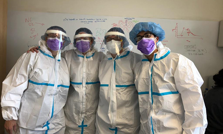 PhD candidate Tak Yan, shown here on the far right with his colleagues at Lincoln Hospital in New York City, is also a member of the Defense Support of Civil Authorities, part of the Army Reserve. As he says, 