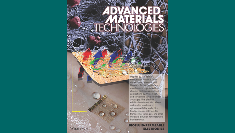 Research from a Watson College study about a new material for biosensors made the cover of the journal Advanced Materials Technology.