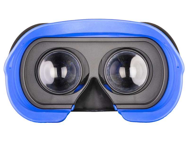 This lightweight virtual reality headset works with the user's phone and the YouTube app.