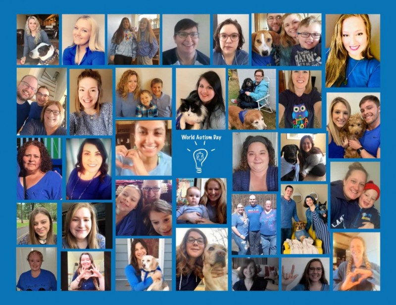 Institute of Child Development staff share their photos for World Autism Day. Due to the pandemic, the ICD created a collage rather than posing for a group photo.