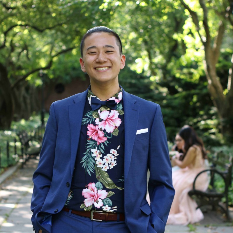 Binghamton University Art Museum intern Albert Zhang, a sophomore psychology major