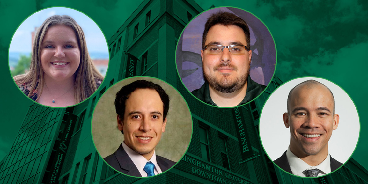 From left, Audrey Baranowski, Jhon Cotrina Alfaro, Aaron Schwartz and Chris Wen.