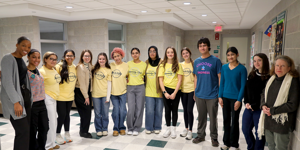Members of the Union-Endicott High School Amnesty Club visited the University in early February for a deliberative dialogue workshop with the Civil Dialogue Project.