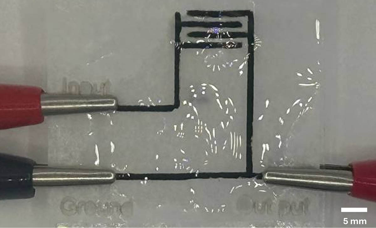 By targeting the parchment paper with a laser, Professor Seokheun 