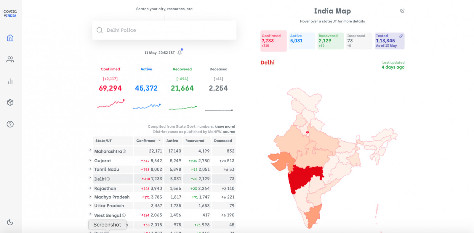 The website covid19india.org – created by Binghamton University student Jeremy Philemon — tracks infection rates around India.