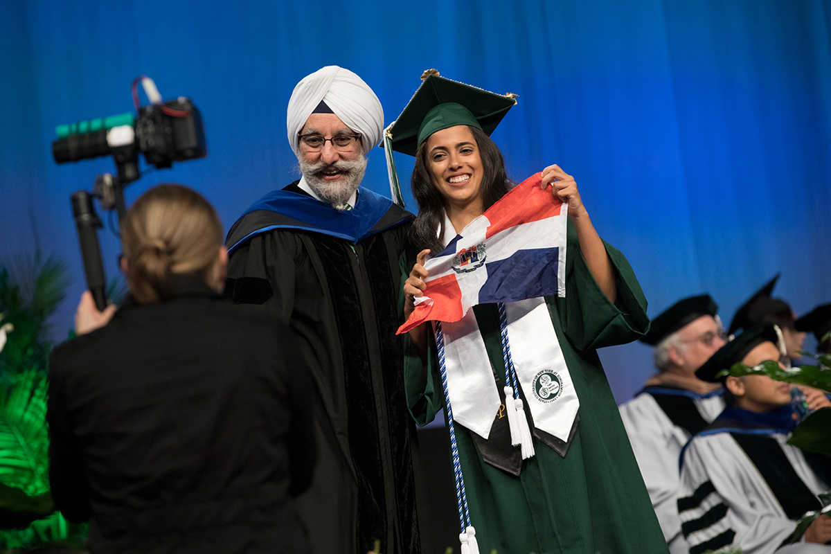 Dhillon at the 2017 SOM Commencement ceremony