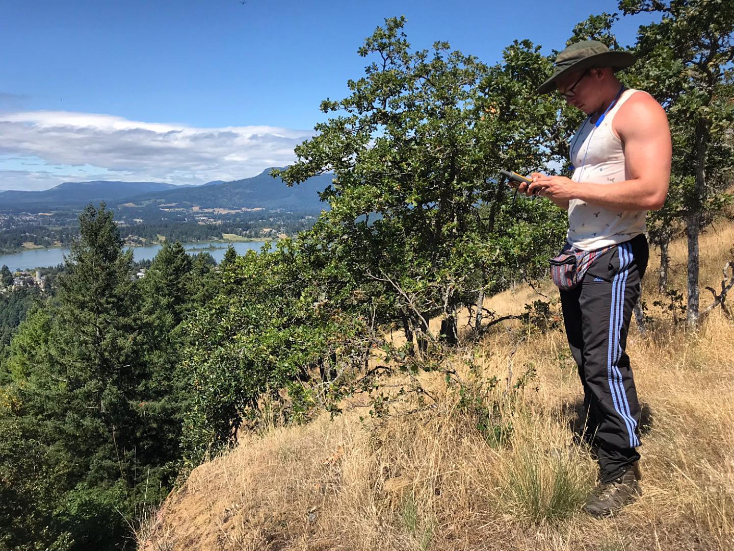 Dylan Jones PhD '23 conducts research in the field.