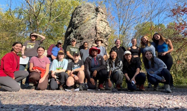 Fourteen students and two faculty members attended an October 2024 field trip in Wisconsin, funded by the David and Laurie Thomas Field Trip Endowment.