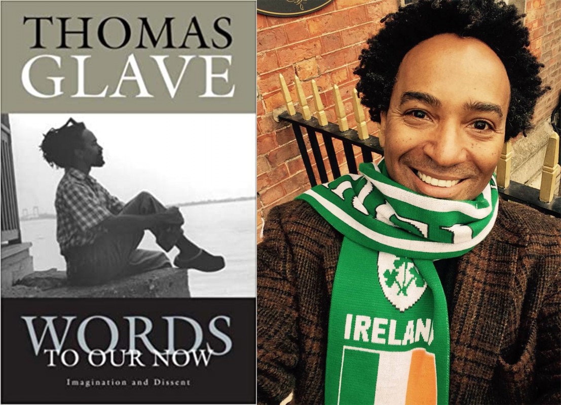 Binghamton University English Professor Thomas Glave and the cover of one of his five books.