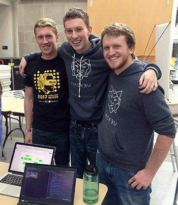 The team of senior Jack Fischer, junior Nik Vanderhoof, and sophomore Ethan Schoen won the 