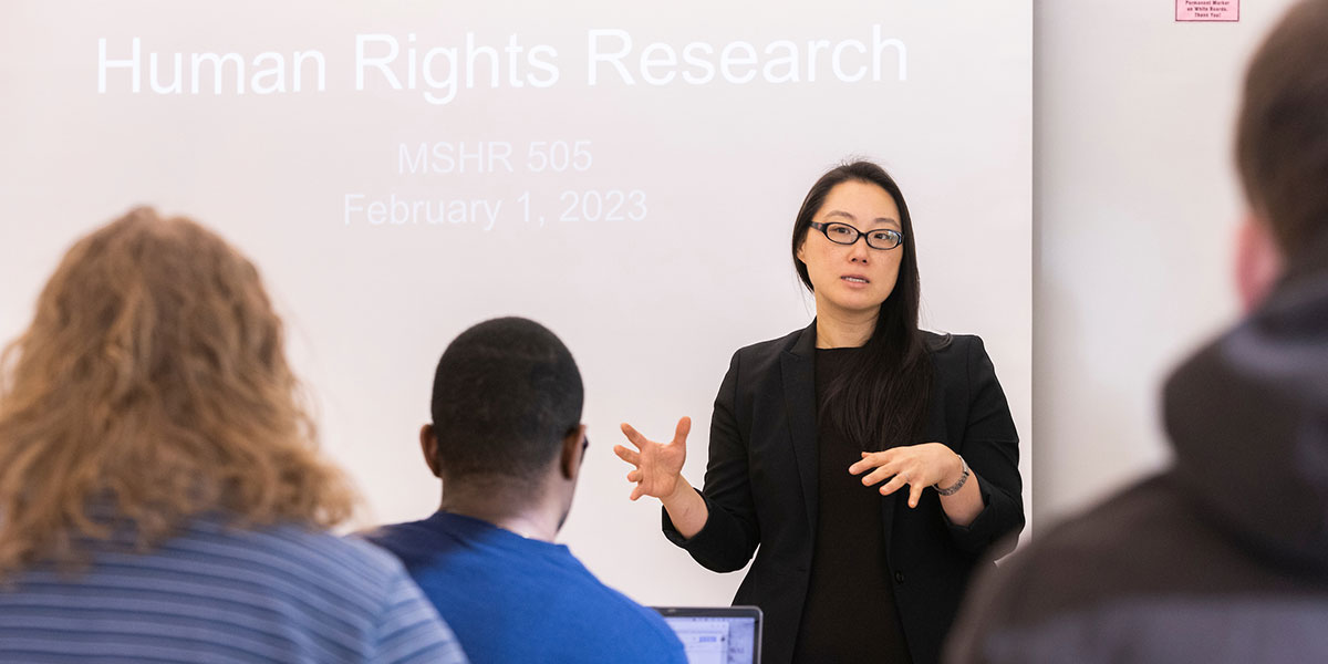 Suzy Lee, assistant professor and director of the MS in Human Rights program.
