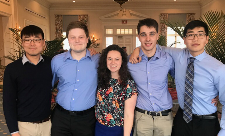 From left to right: Andrew Kang, Darren Silvanic, Kasey Hill, Anthony Dorsa and Boxu Zhu at the New York State Association of Transportation Engineers Conference.