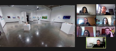 Binghamton Art Museum interns participate in the jury process for an art exhibit at Austin Peay State University remotely via Zoom.