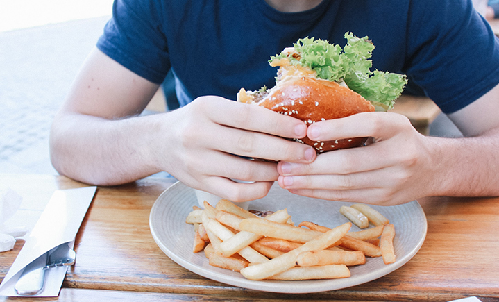 According to a study conducted by Binghamton's Lina Begdache, a diet high in fast food and caffeine can cause young men (ages 18-29) to experience greater levels of anxiety and depression.