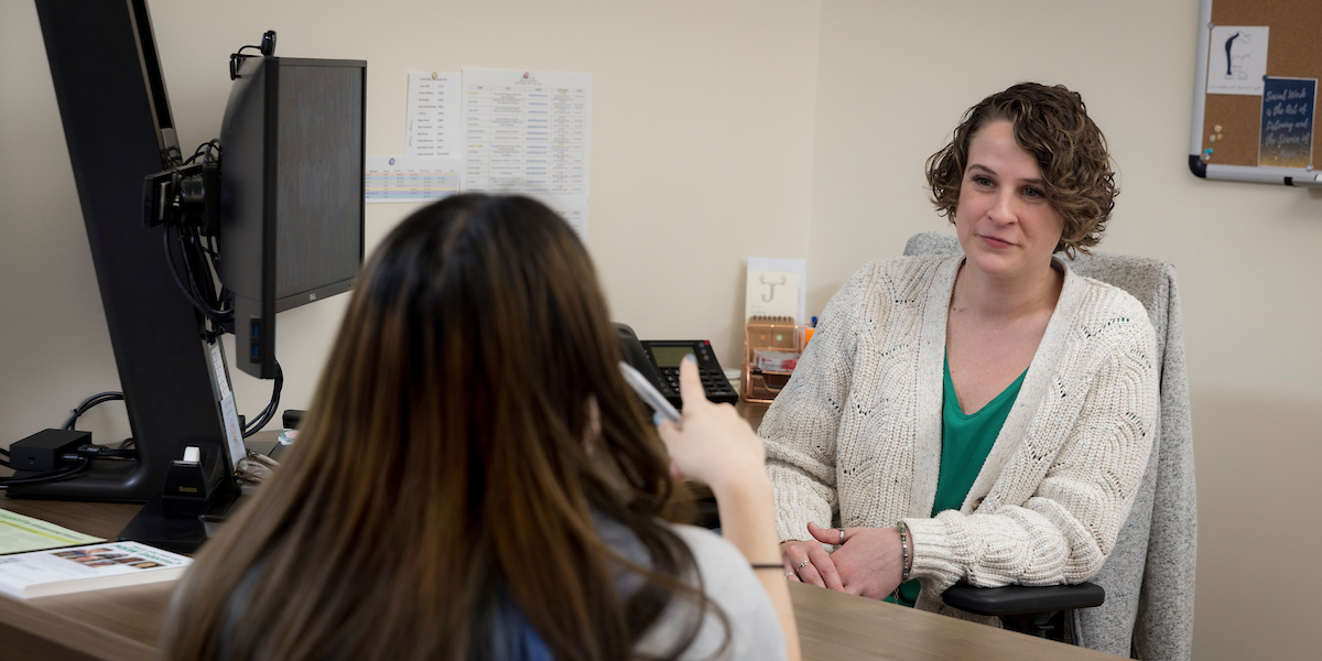 A staff of graduate student interns from the University's Master of Social Work (MSW) program help residents navigate and adjust to life on campus, and support their transition to young adulthood by providing assistance with social, behavioral, emotional and academic concerns.