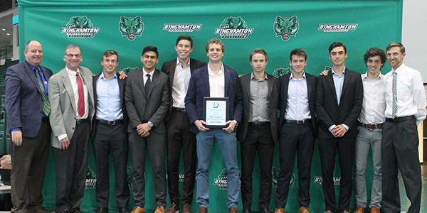 Binghamton University's men's tennis team was the recipient of the Northeast region's ITA Community Service Award.