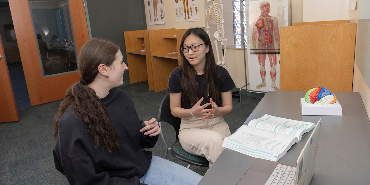 Drop-in advising hours in the NLC Study Lounge are just one of the many benefits students living in the Nursing Learning Community enjoy.