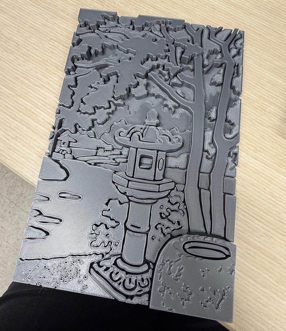 Art Museum staff and Fabrication  Lab technicians are working on ways to adapt two-dimensional works into tactile formats by adding raised surfaces and varied textures.