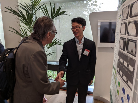 Jiefeng Xu presents his research at the Electronics Packaging Symposium.