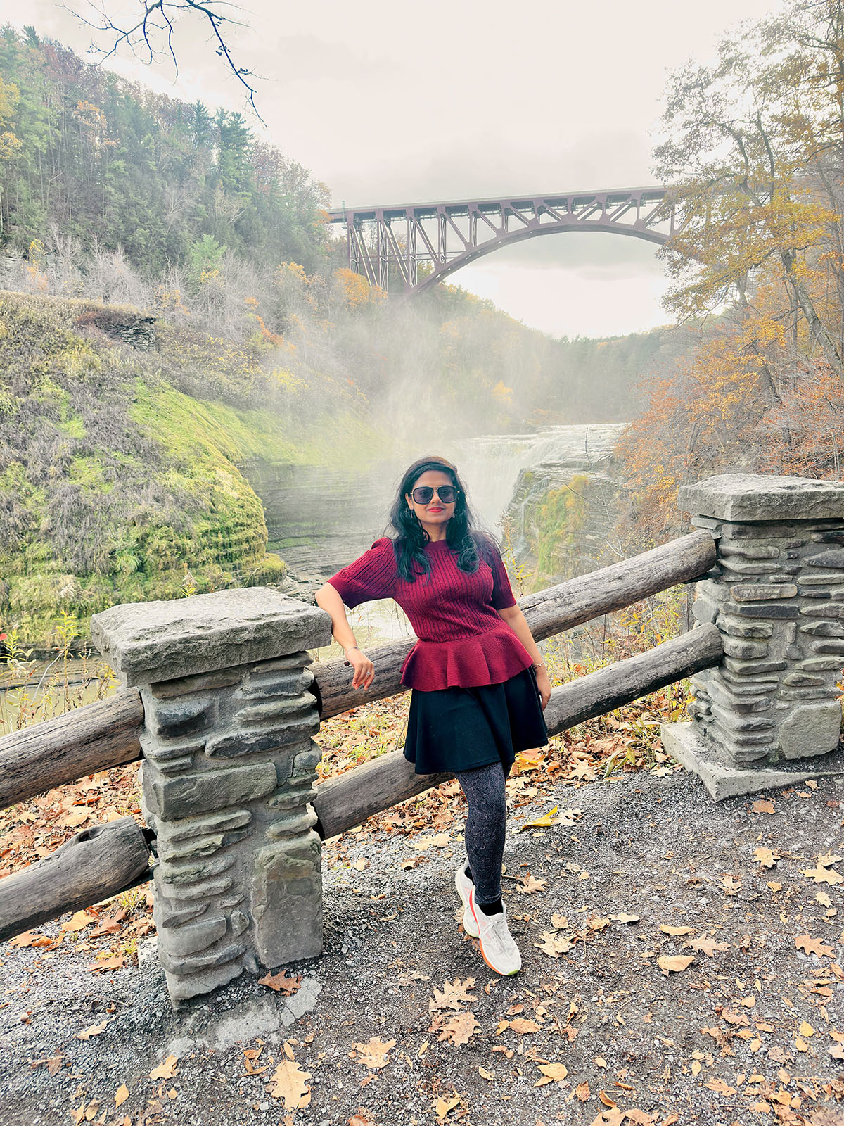 Pallabi Mitra, MS '27, has enjoyed exploring nature in upstate New York, including Letchworth State Park