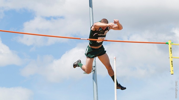Joe Miceli in the pole vault.