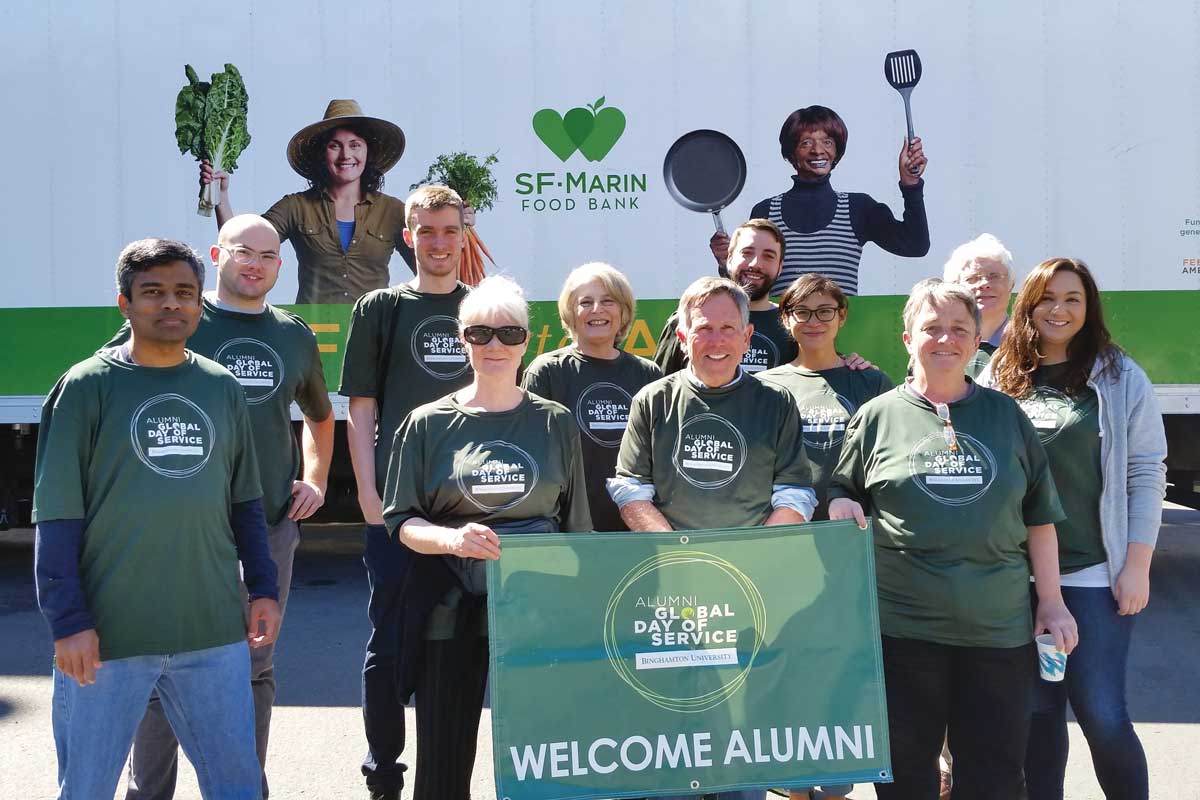 San Francisco area alumni pitched in to help the SF Marin Food Bank during the Alumni Global Day of Service in 2016.