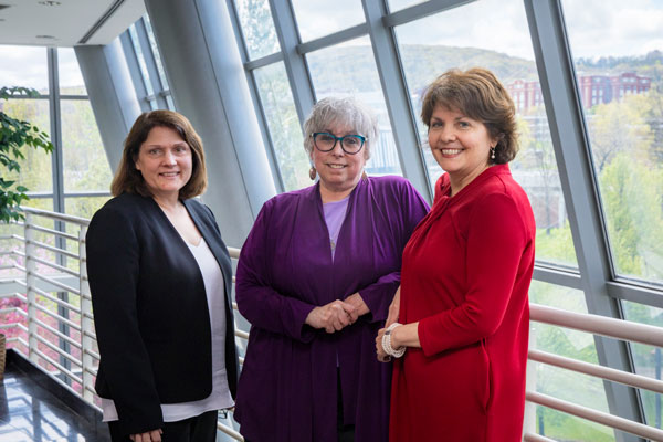 Decker School nursing faculty members, from left, Nannette Cowen, Mary Muscari and Nina Flanagan were appointed as program coordinators for specialty tracks within the graduate program. Not shown is Gale Spencer, who also became a program coordinator.