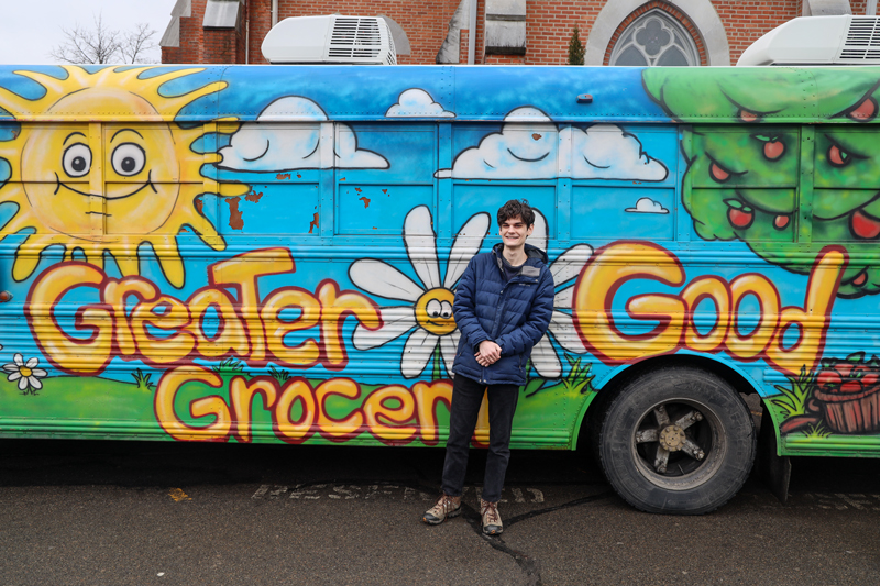 Quinn Masalsky works with CHOW, the Community Hunger Outreach Warehouse, a program operated by the Broome County Council of Churches that coordinates a network of food pantries and meal programs.