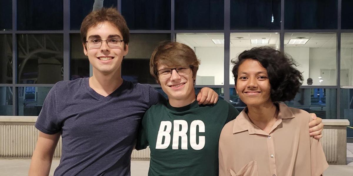 From left, Ever Goldin, Clay Battle and Aaliya Jakir met as first-year students at Binghamton University and began to collaborate on Roadmap. Jakir has since transferred to Georgia Tech.
