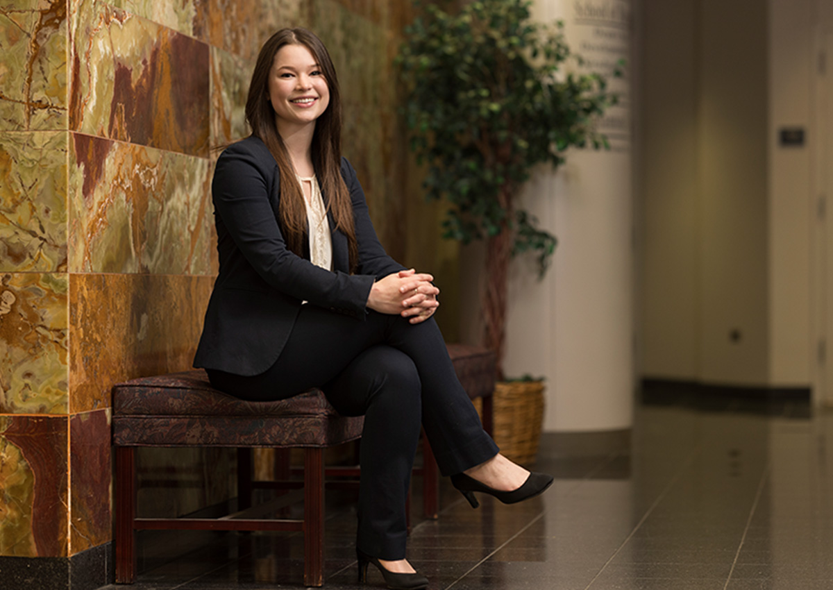 Sarah Crawford at the Binghamton University School of Management.