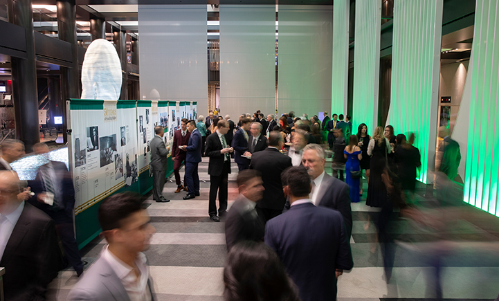 A 40-foot timeline tells the 50 year story of the School of Management