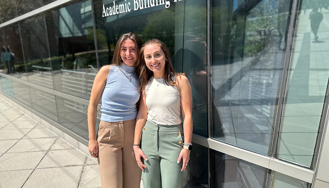 Grace Spoto ’26 (left) and her sister Emma Spoto ’24, MBA ’25.
