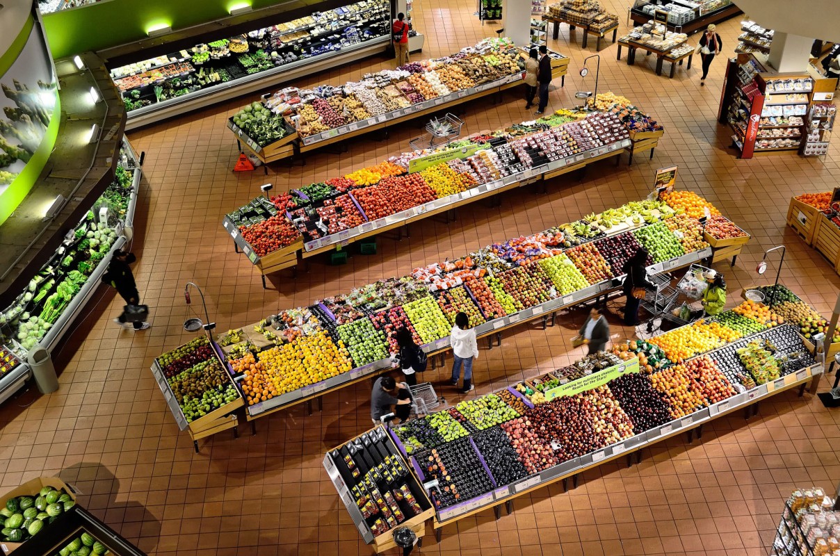 The interior of a grocery store.