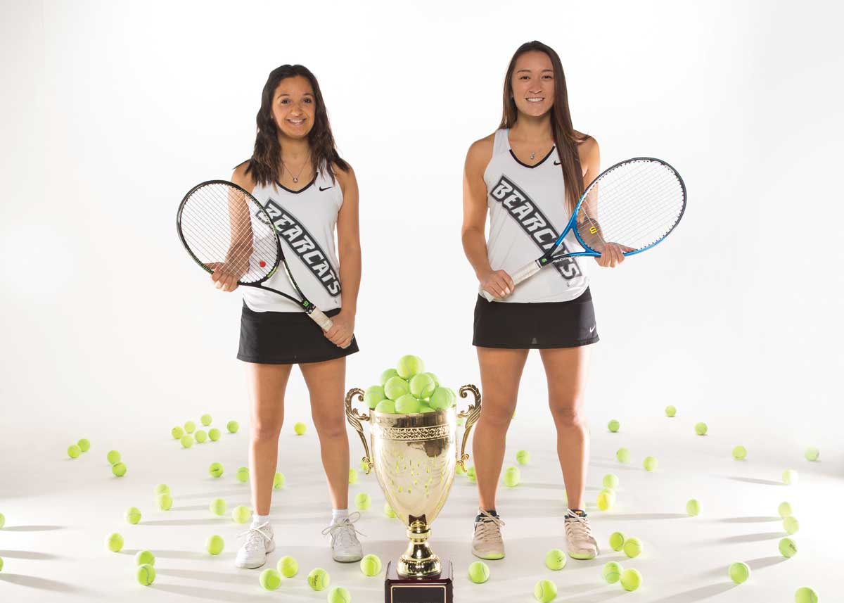 Tennis players Maria Pandya and Tiffany Dun.