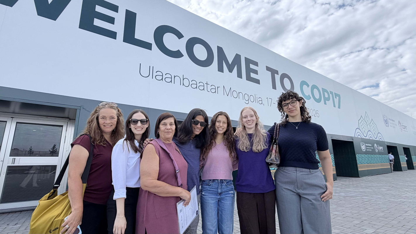 A team of Binghamton University students joined representatives from the  Ellyn Uram Kaschak Institute for Social Justice for Women and Girls in Mongolia for the 17th session of the United Nations Convention to Combat Desertification.