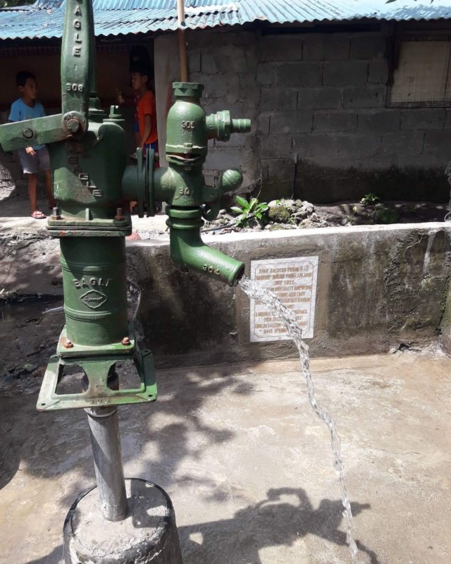 Ashleigh Requijo helped install four water pumps, including this one, for her Harpur Fellows project in the Philippines.