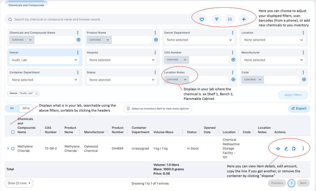 Chemical Inventory Homepage