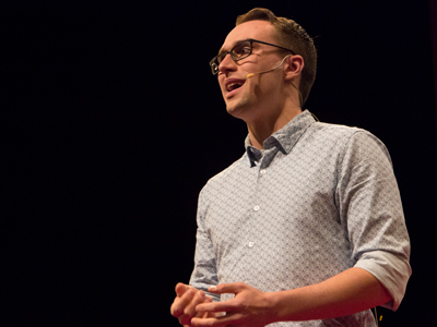 Speaking Center - Stone Geise 2018 Binghamton University TedX student speaker photo