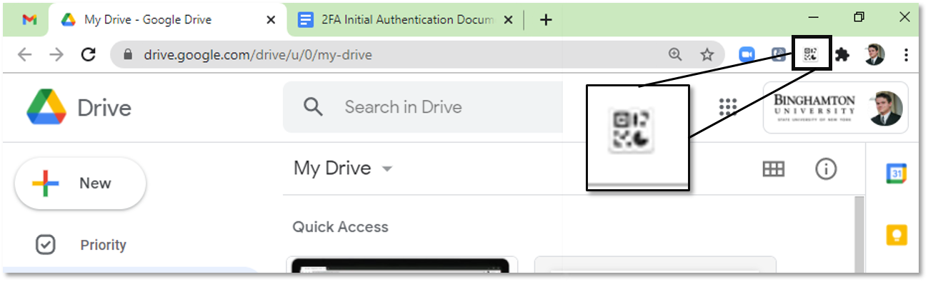 Click on Authenticator Extension