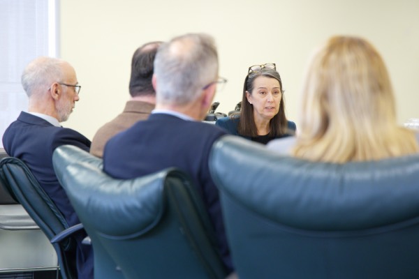 President Anne D'Alleva meets with senior staff from the Division of Academic Affairs