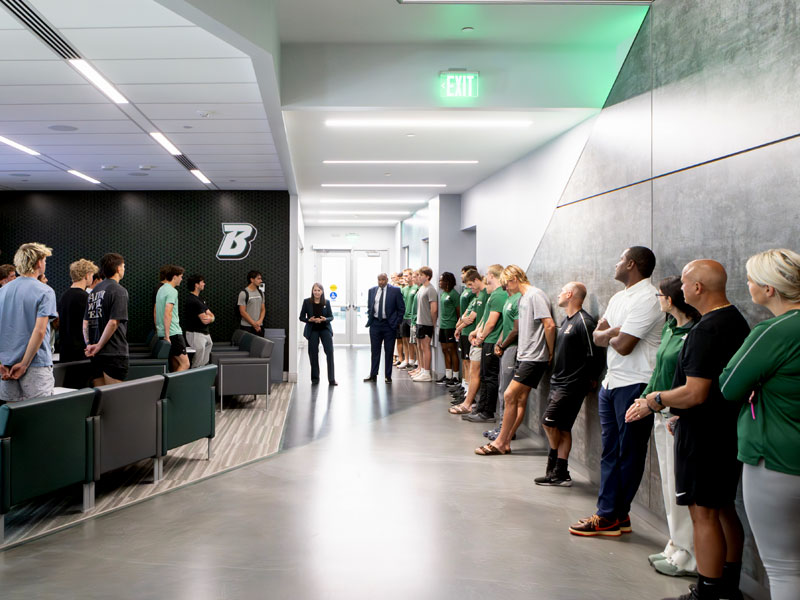 President Anne addresses athletes and coaches.