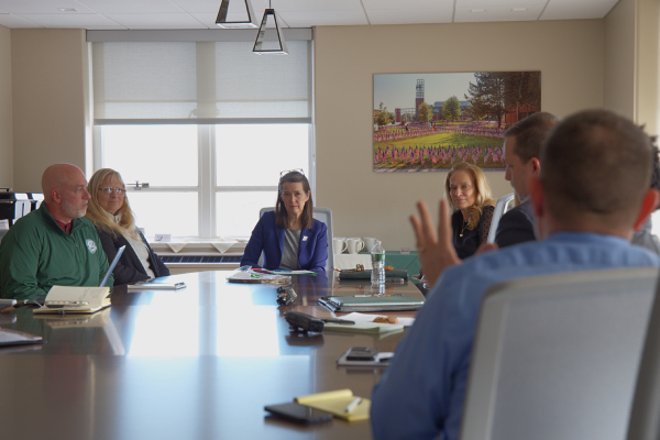 President D'Alleva meets with staff from Emergency Services