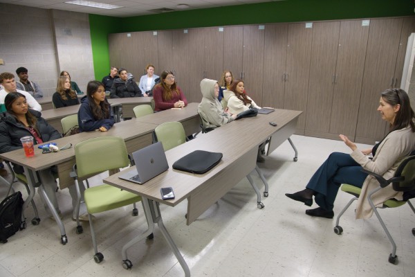 President D'Alleva meets with student representatives from Greek Life