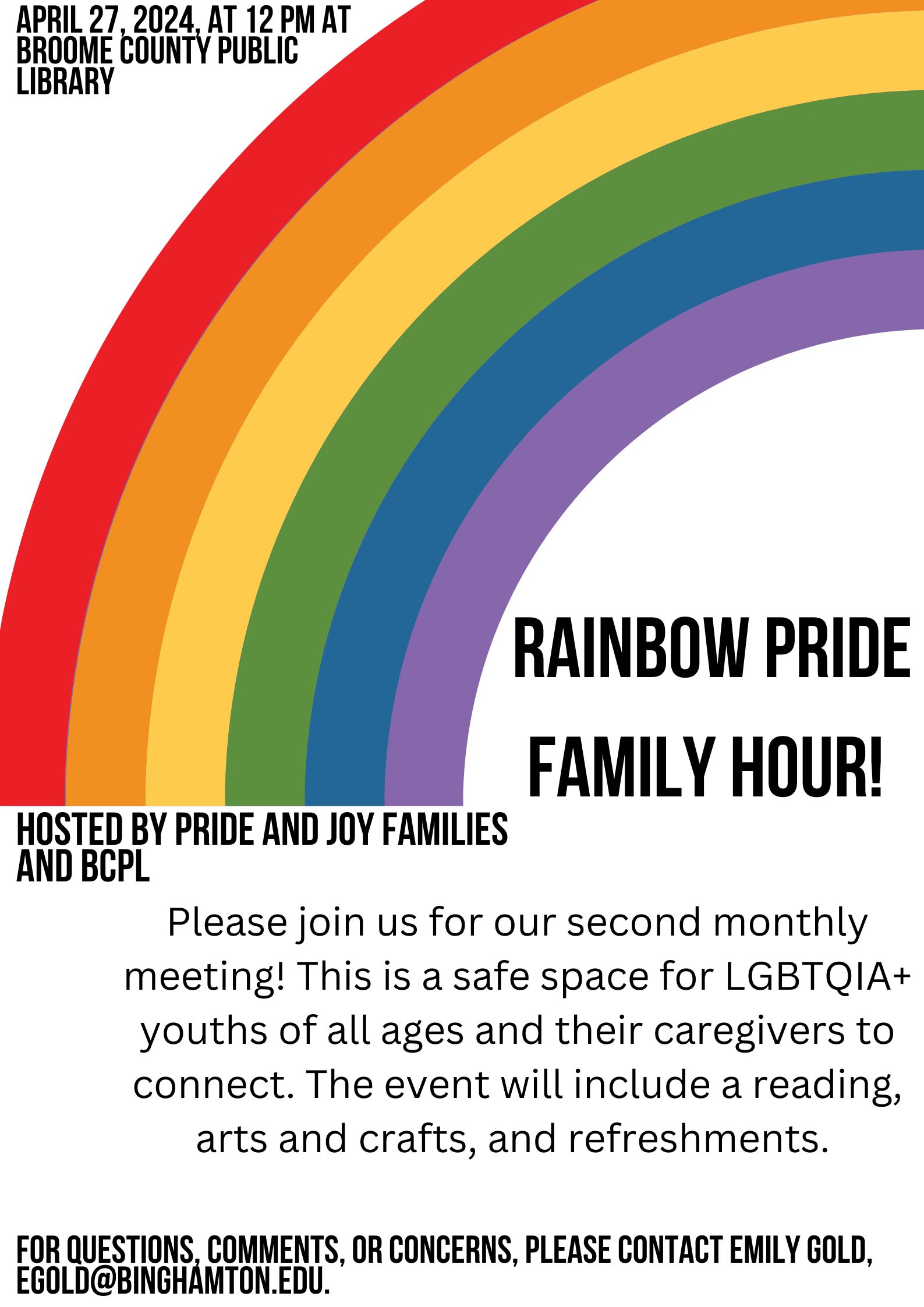 Rainbow Pride Family Hour Flyer