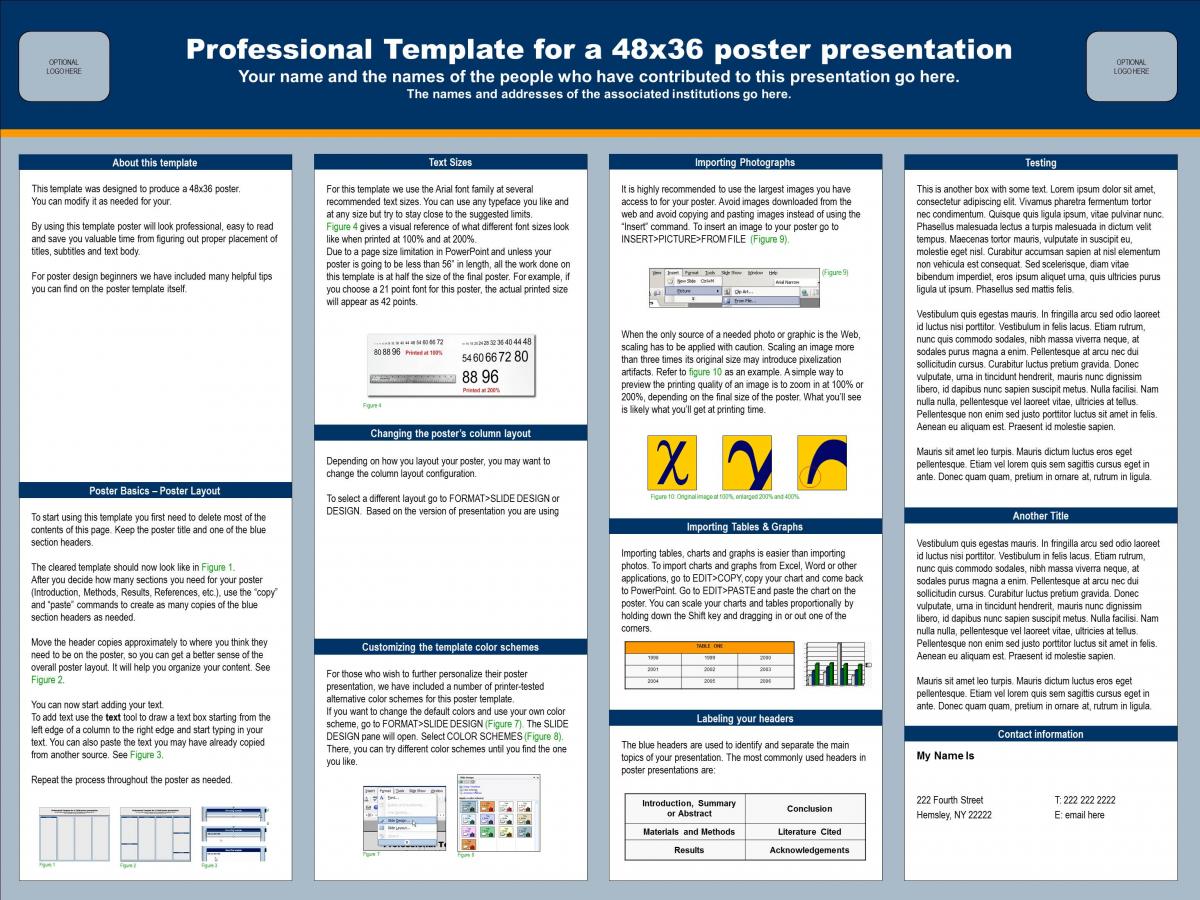Abstracts, Poster and PowerPoint Guides - Collegiate Science and In Powerpoint Academic Poster Template